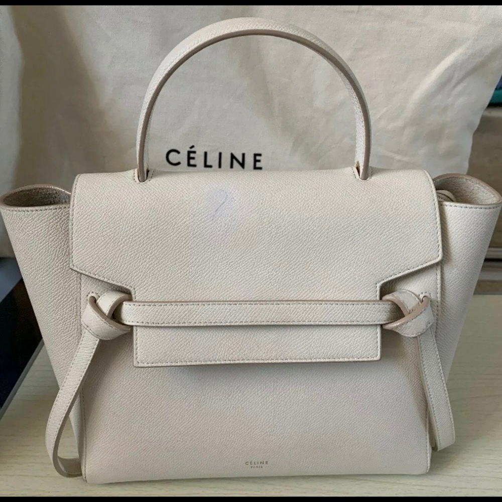 Celine Micro Belt Bag in Ivory